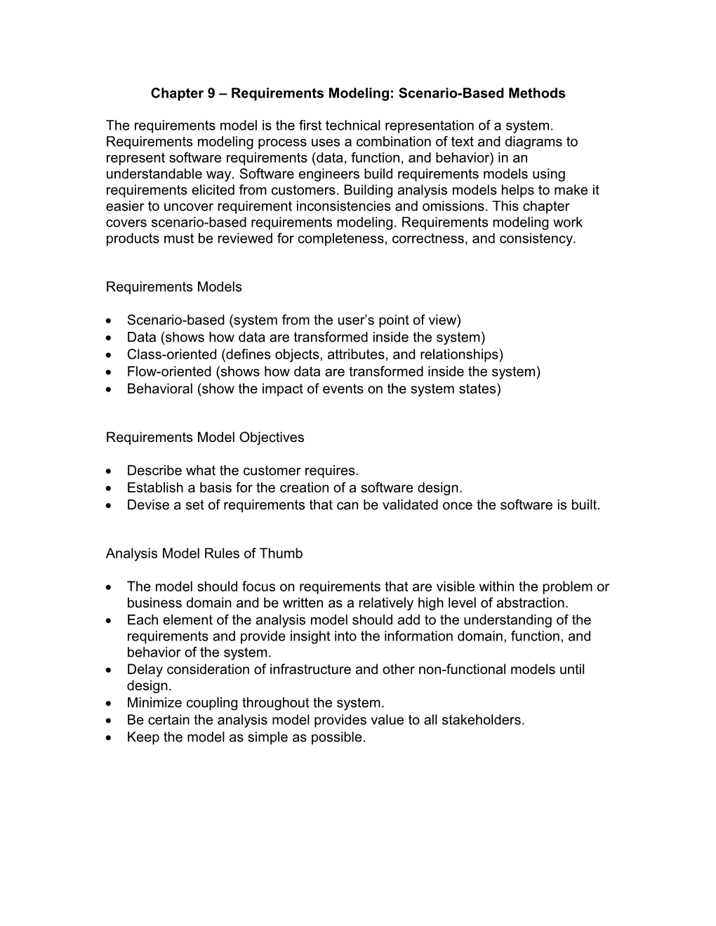 Chapter 12 - Analysis Modeling