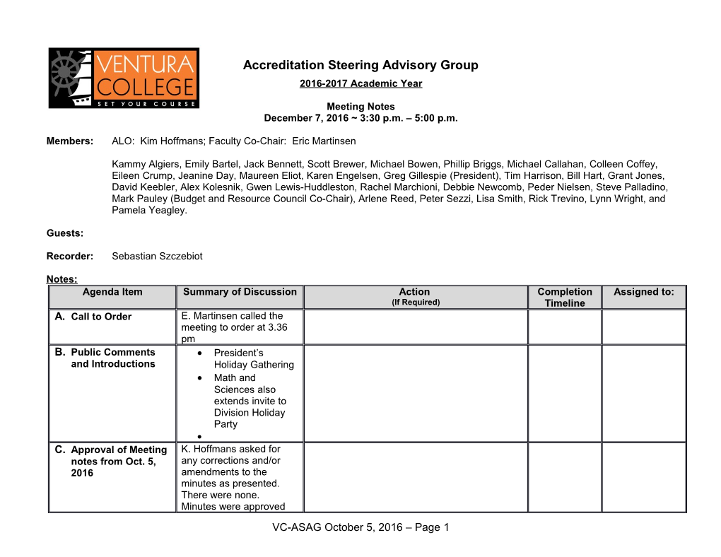 Accreditation Steering Advisory Group