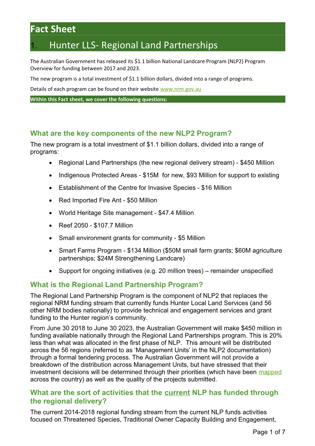 Fact Sheet Wet Tropics MIP EOI