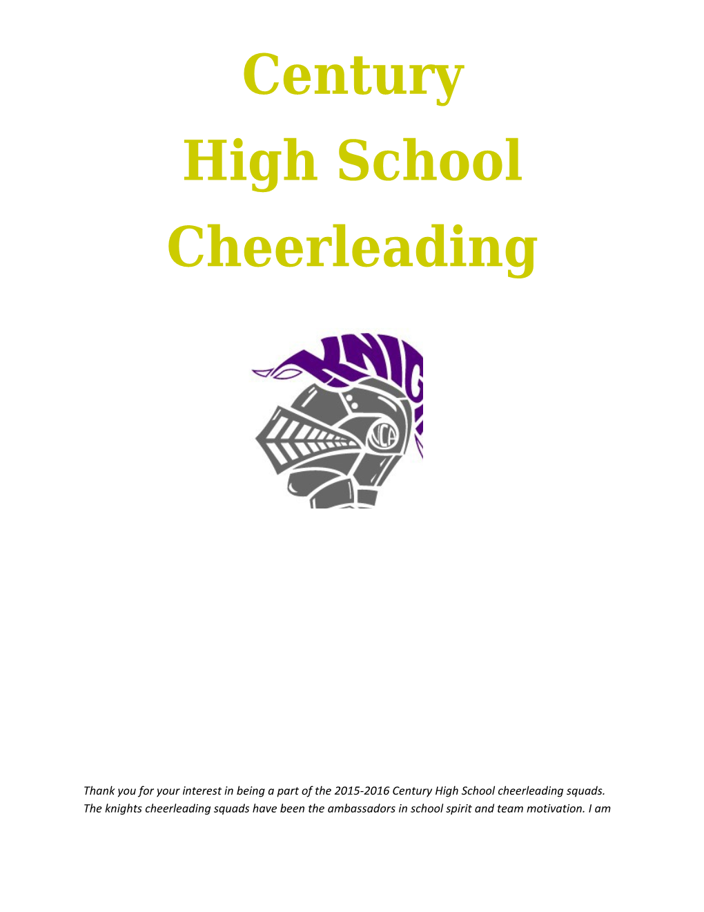 Century Fall Cheerleading