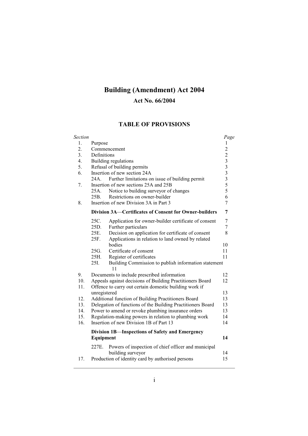 Building (Amendment) Act 2004