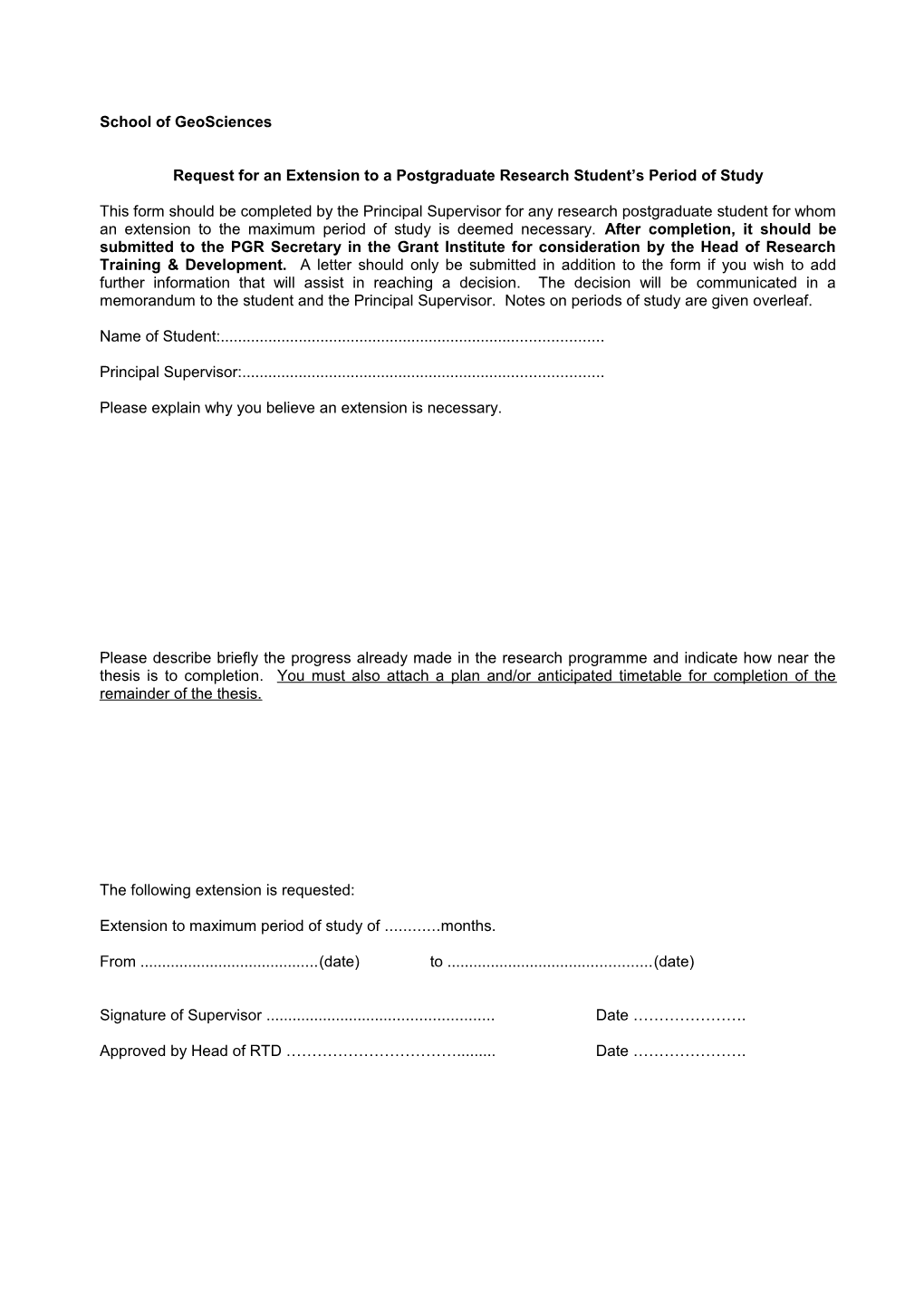 Extension Request Form