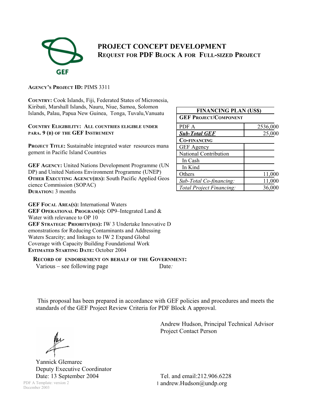 Financing Plan (In Us$) s16