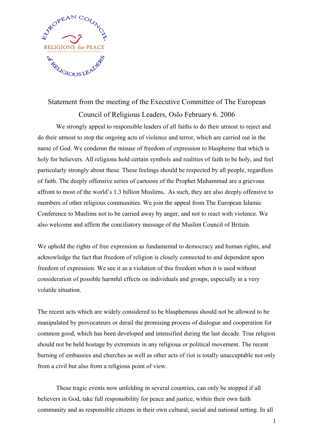 Statement from the Meeting of the Executive Committee of the European