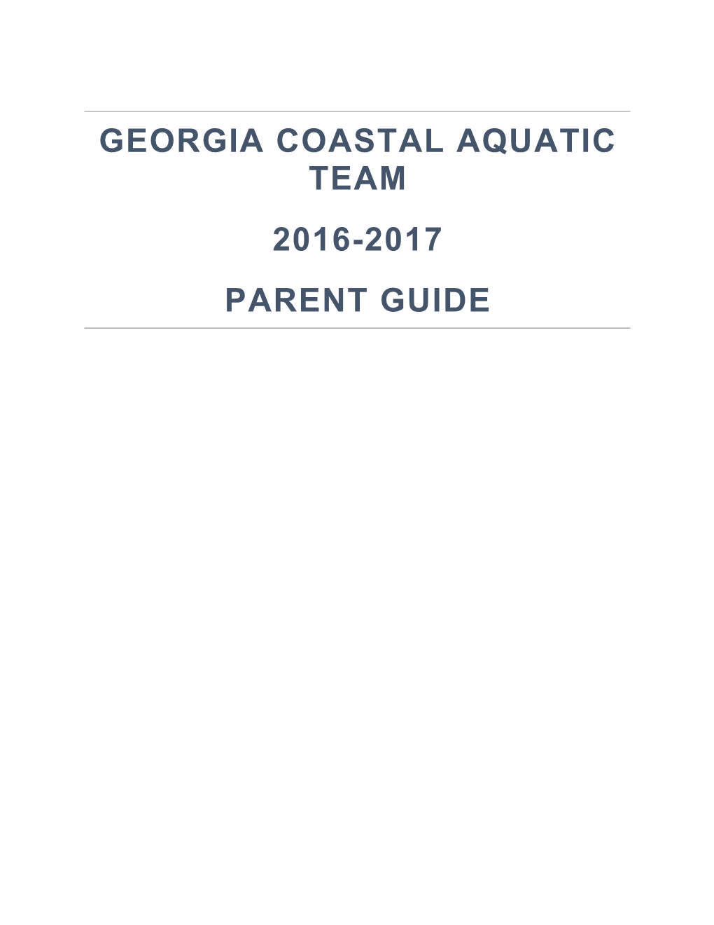 Georgia Coastal Aquatic Team