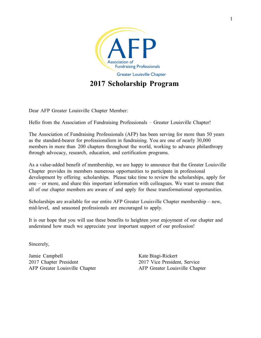 2017 Scholarship Program