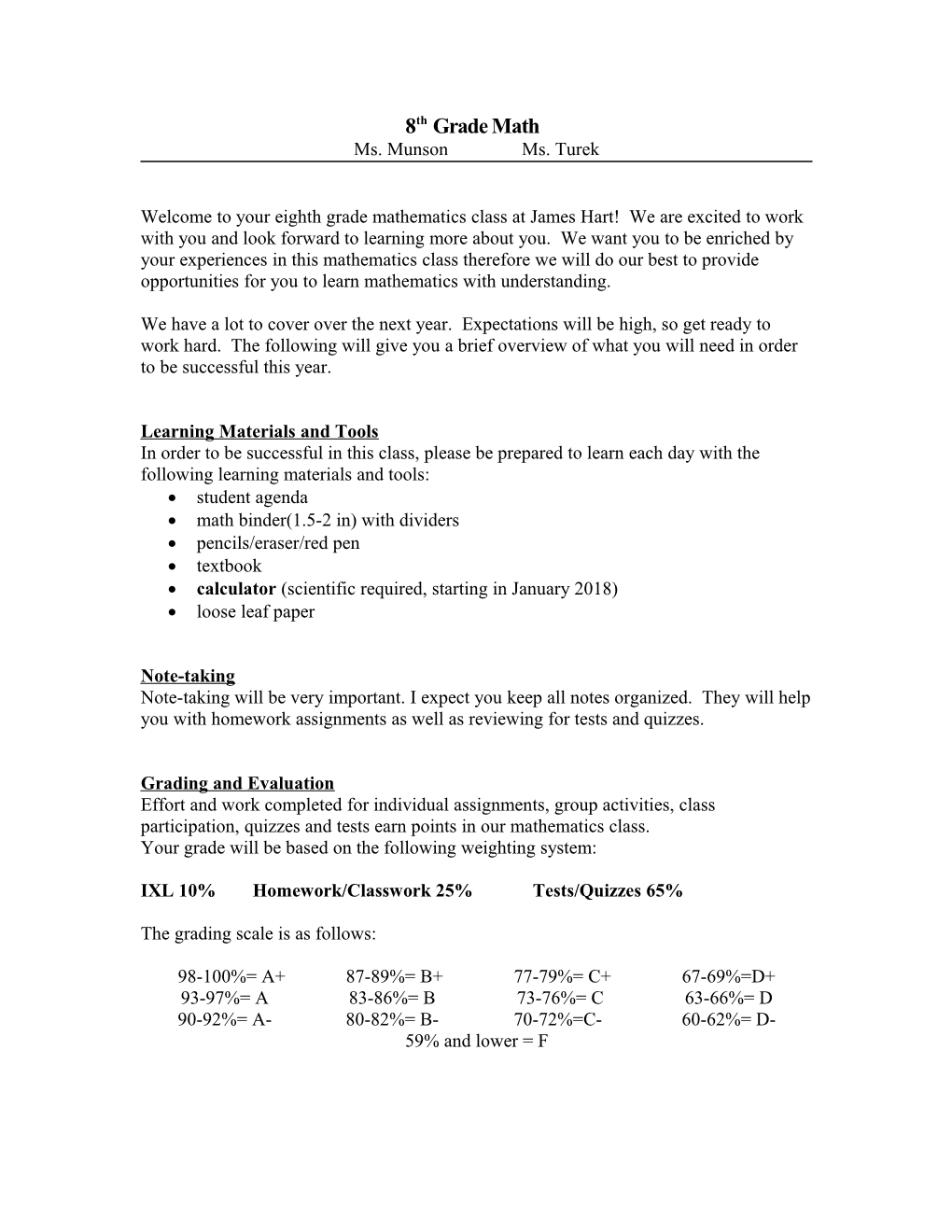 Seventh Grade Mathematics