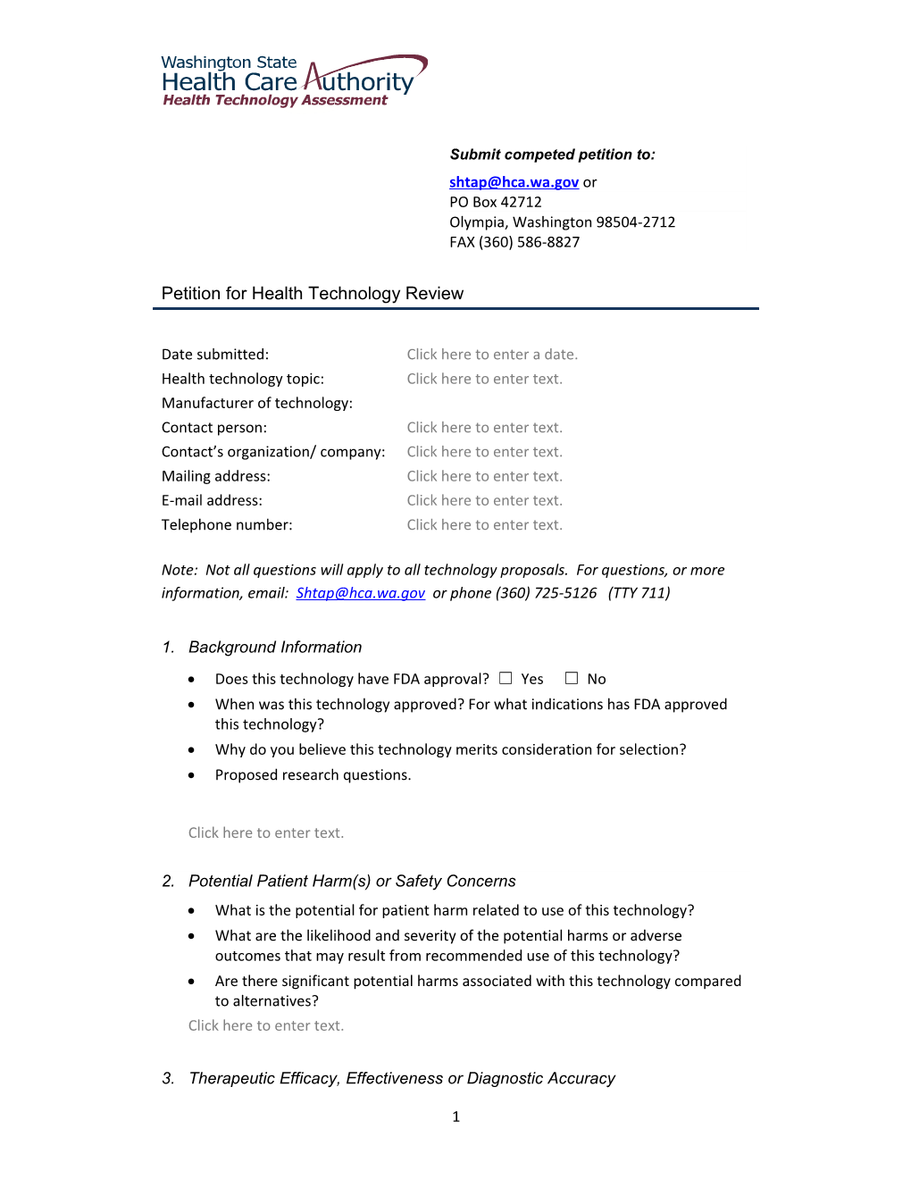 WA Health Technology Assessment