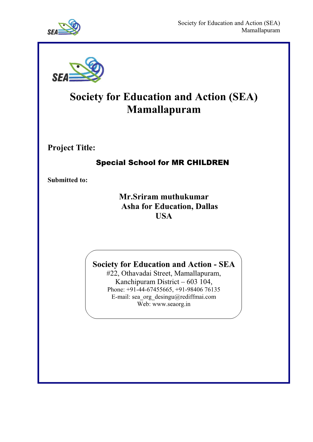 Society for Education and Action (SEA)