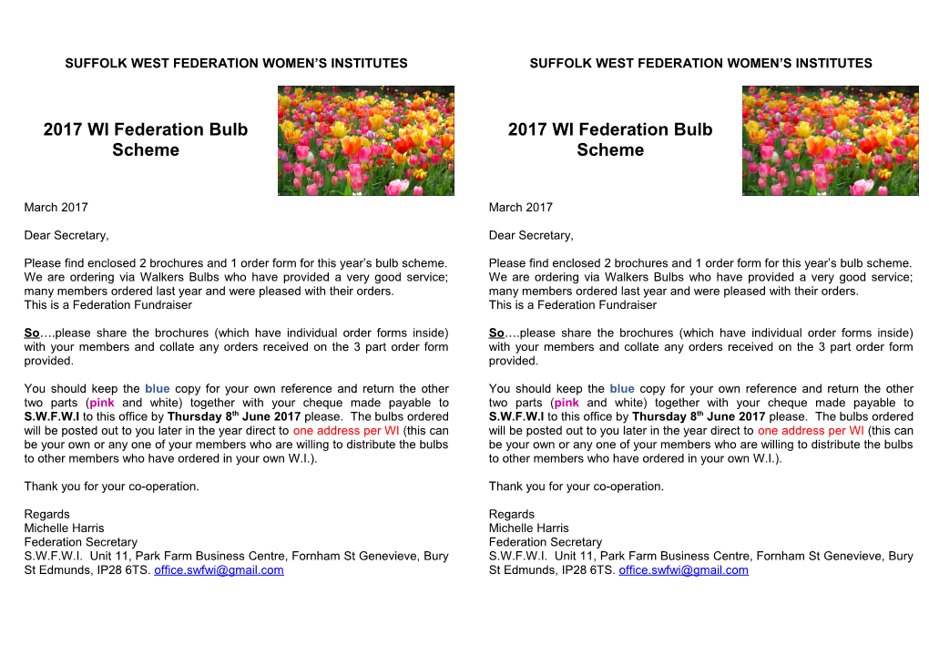 Suffolk West Federation Women S Institutes
