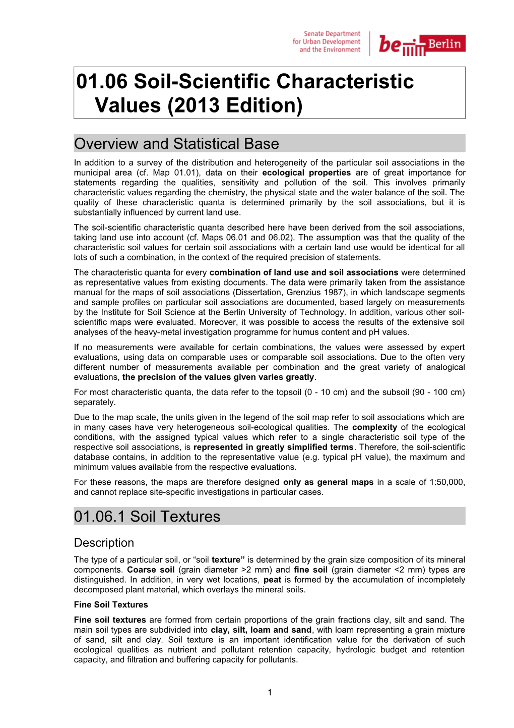 01.06 Soil-Scientific Characteristic Values (Edition 2013)