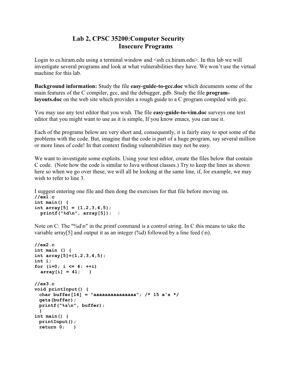 Lab 2, CPSC 35200:Computer Security