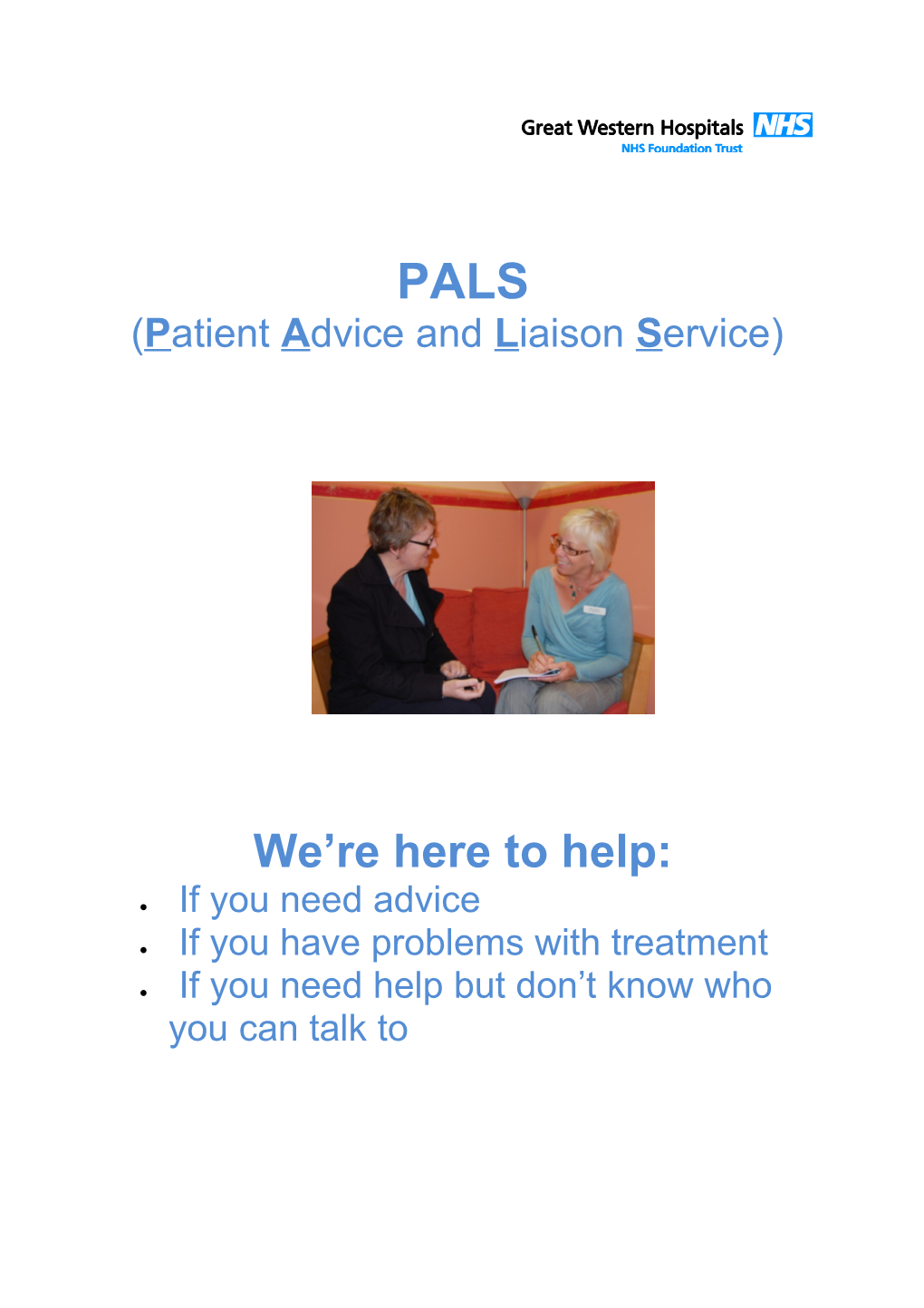 Patient Advice and Liaison S Ervice