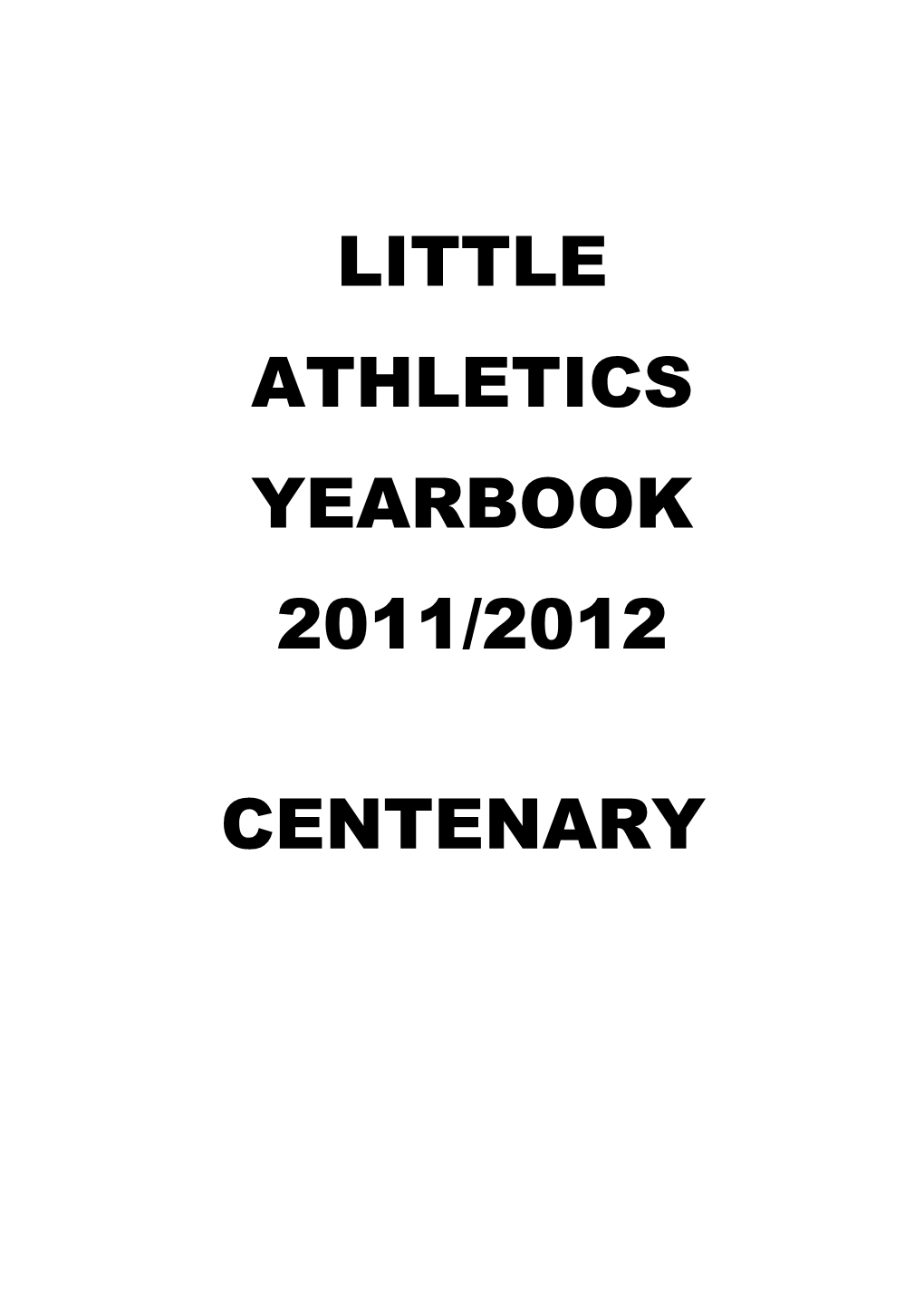 Little Athletics Yearbook 2011/2012
