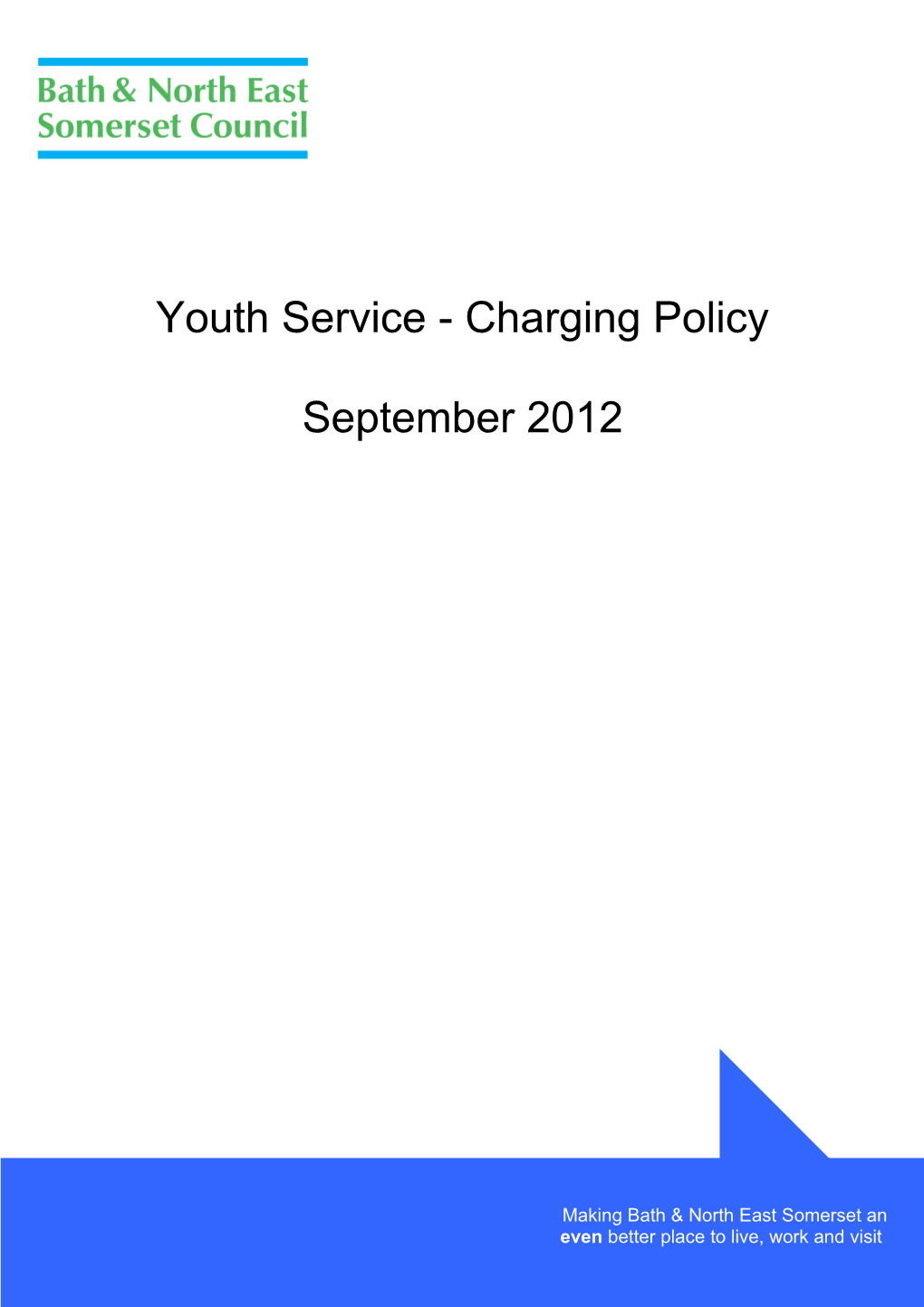 Youth Service - Charging Policy