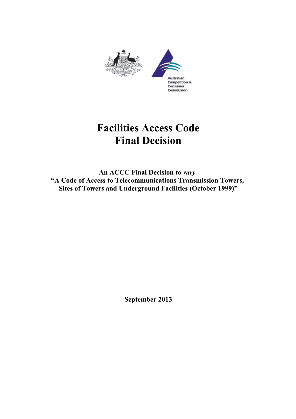 Facilities Access Code