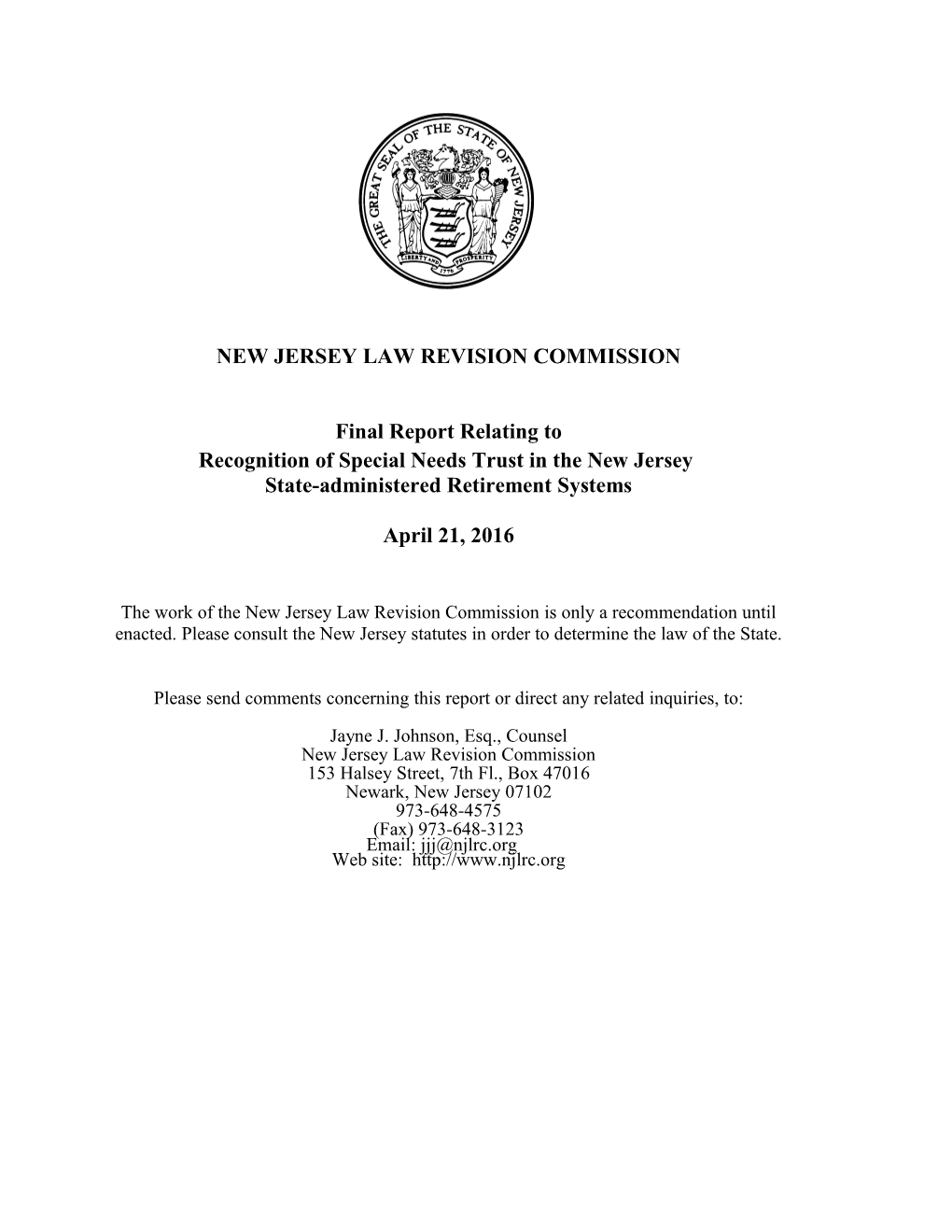 New Jersey Law Revision Commission s13