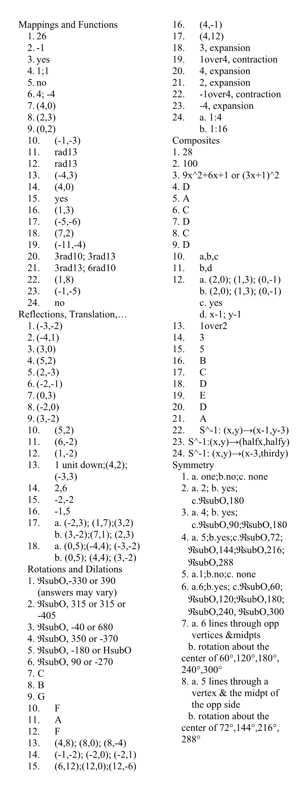 Mappings and Functions