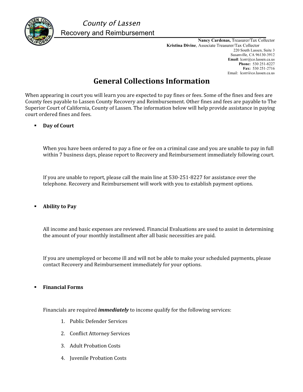 General Collections Information