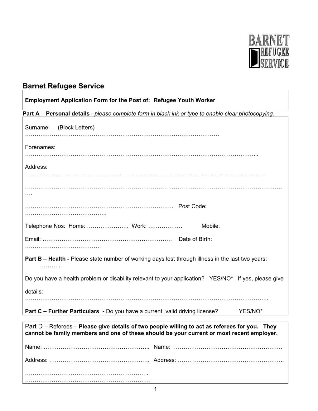 BRS Application Form