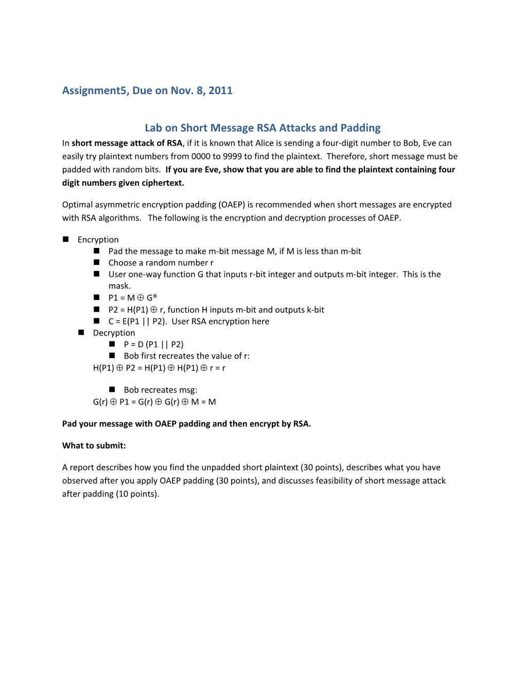 Lab on Short Message RSA Attacks and Padding