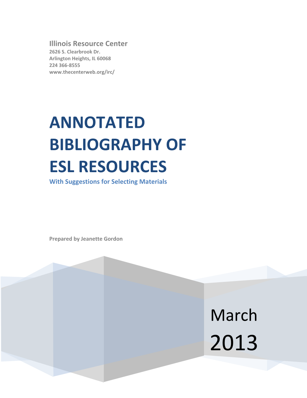 Annotated Bibliography of Esl Resources s1