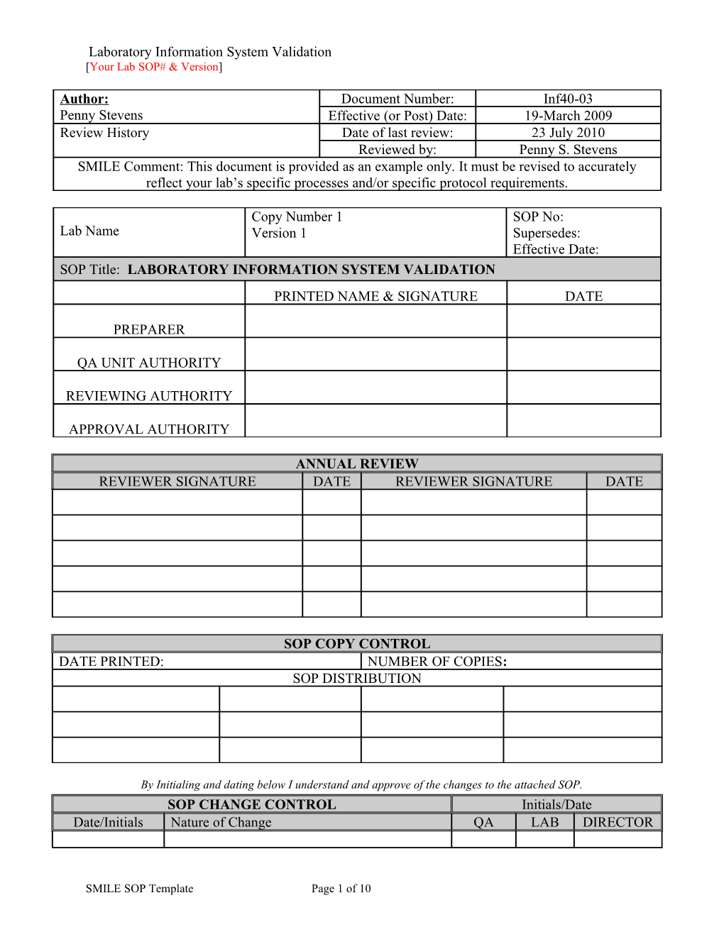 Laboratory Information System Validation