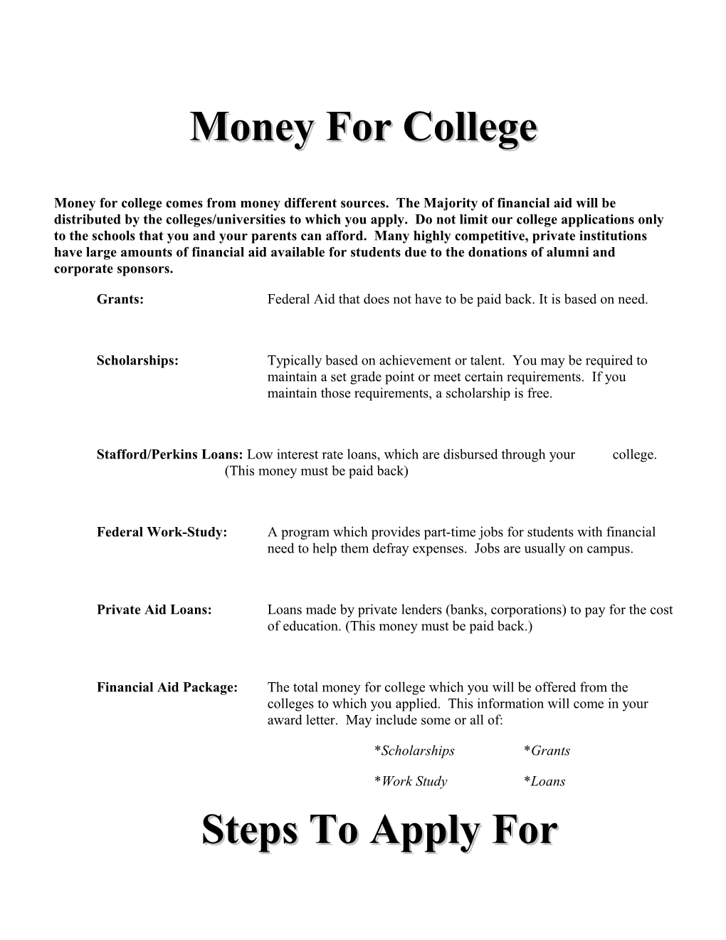 Money for College