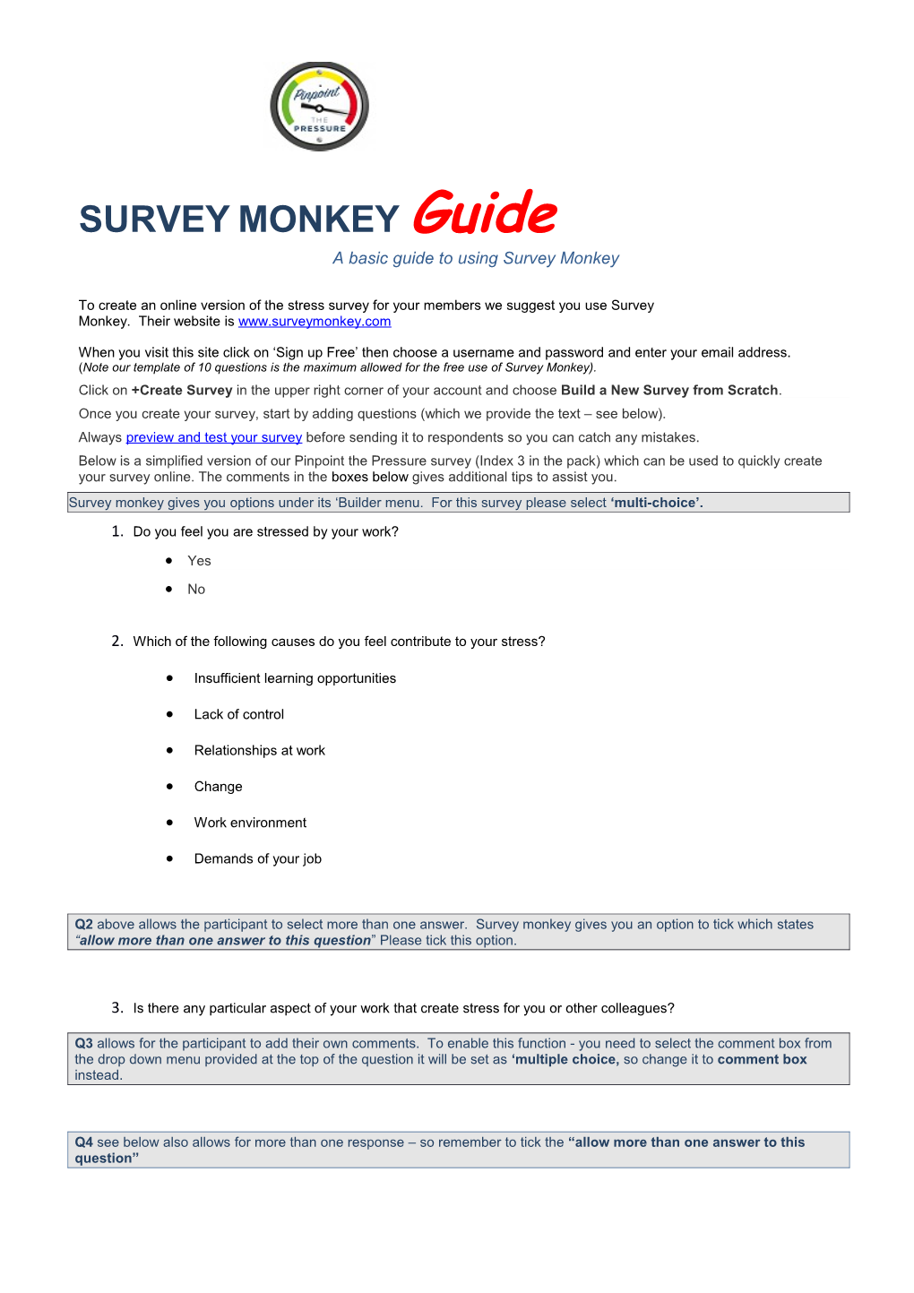 A Basic Guide to Using Survey Monkey