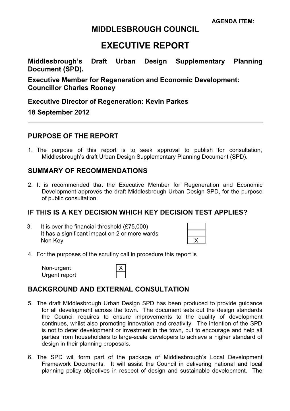 Middlesbrough S Draft Urban Design Supplementary Planning Document (SPD)