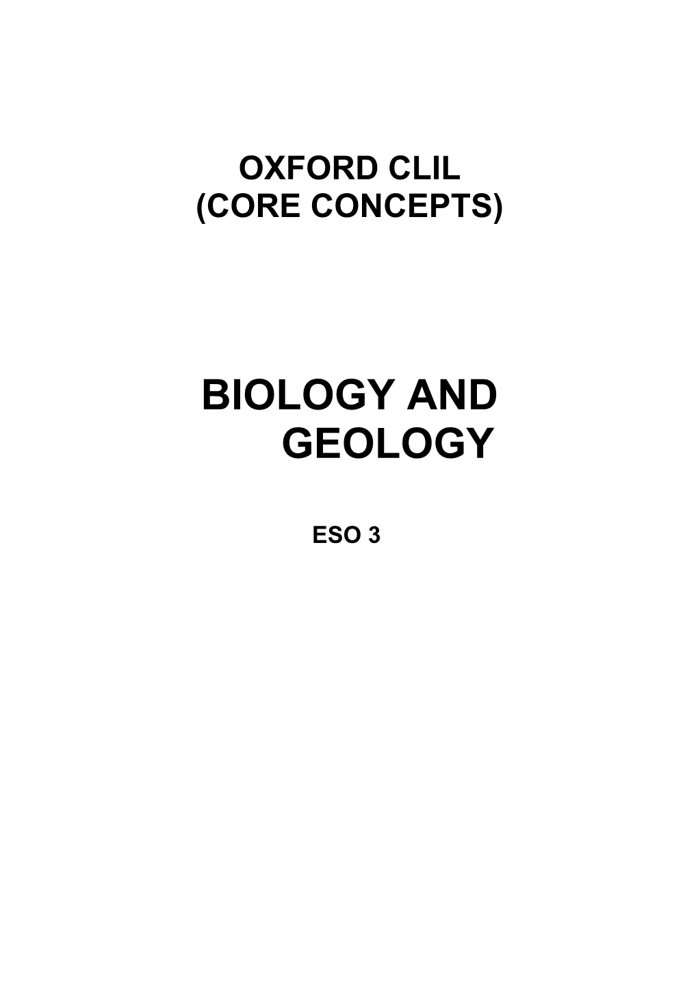 Programación Biology and Geology 3º ESO Core Concepts