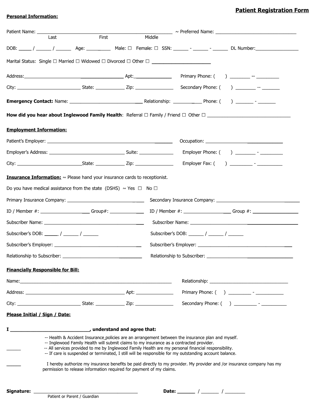 Patient Registration Form s1