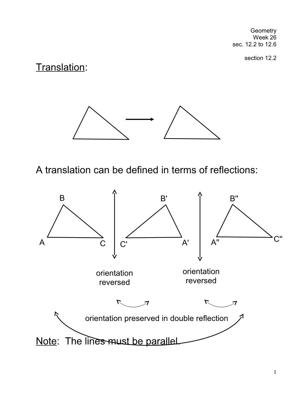 A Translation Can Be Defined in Terms of Reflections