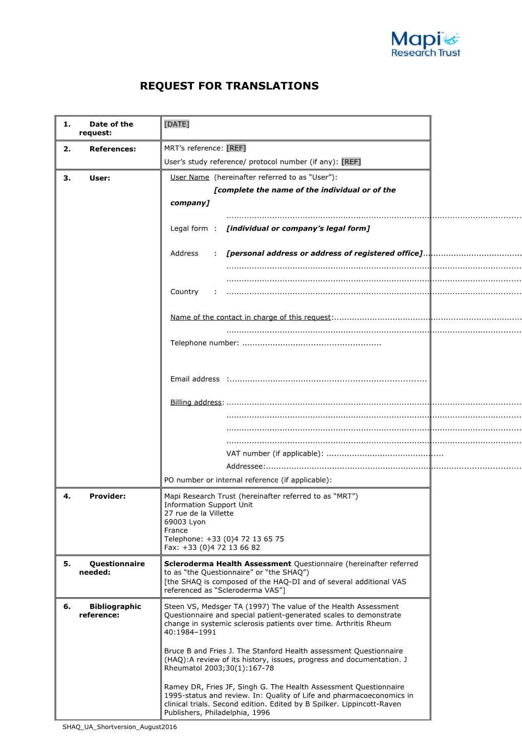 Outline of Proposal