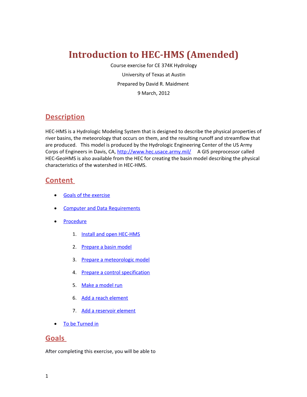 Introduction to HEC-HMS (Amended)