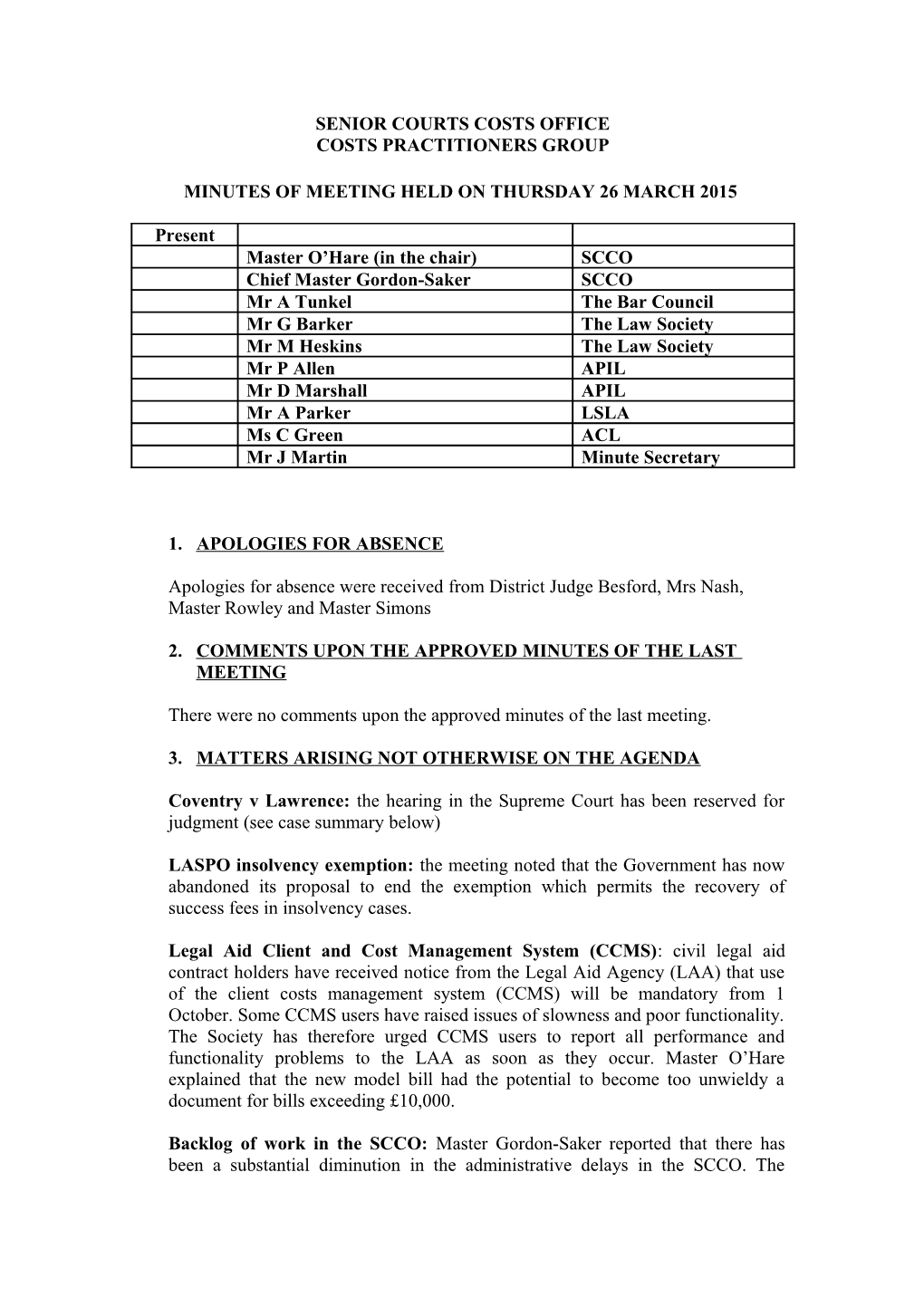 Agenda for Cpg Meeting