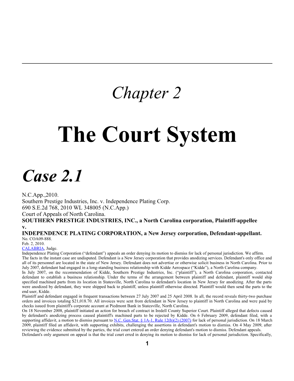 Chapter 2: the Court System 23