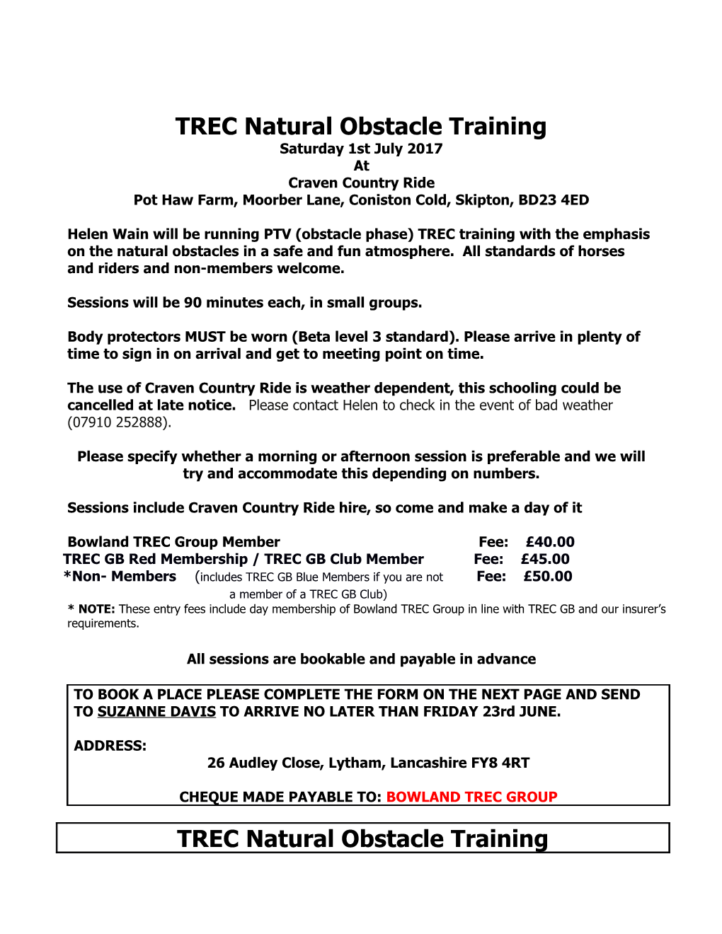 Trec Camp for Adults