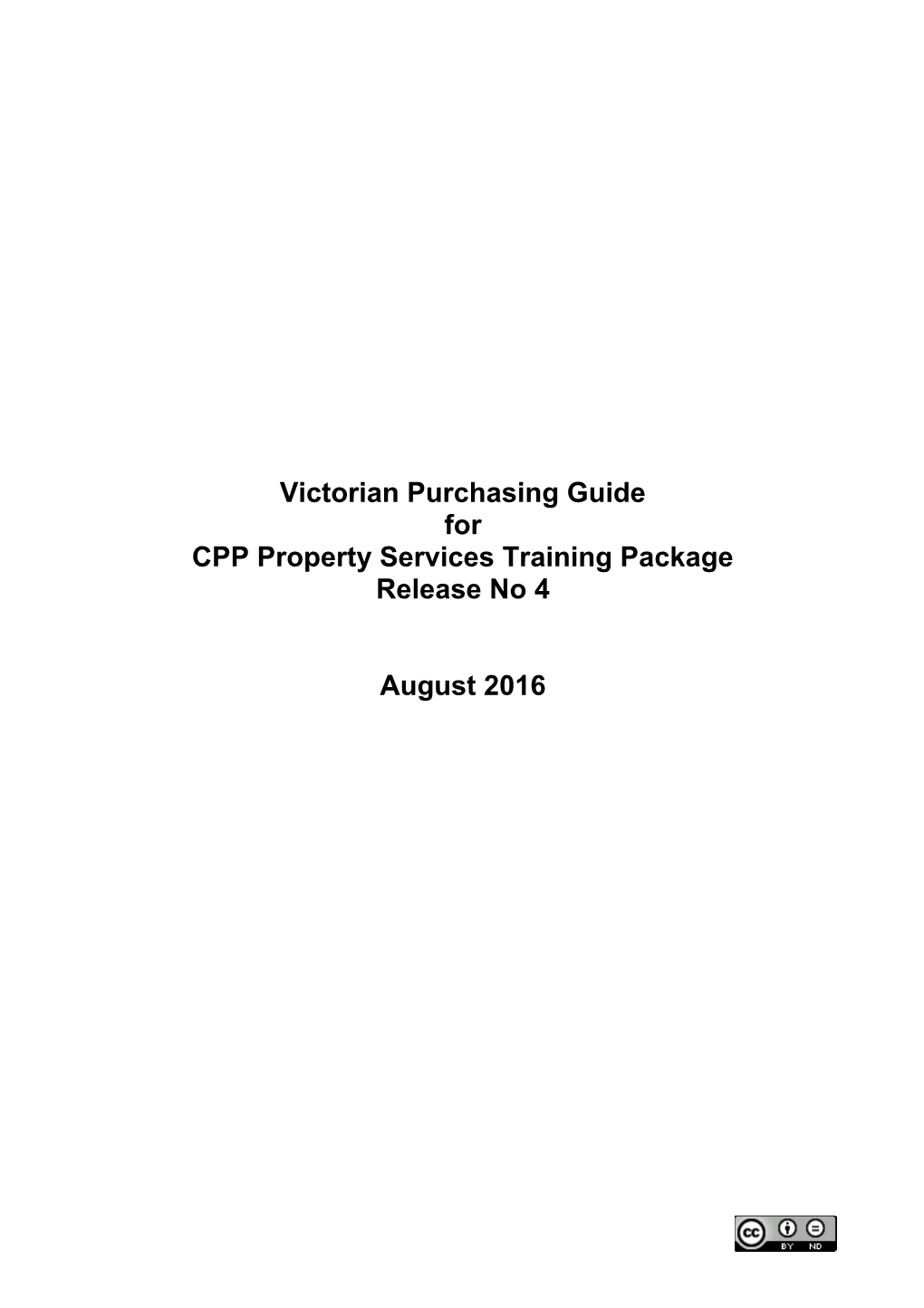 Victorian Purchasing Guide for CPP Release 2