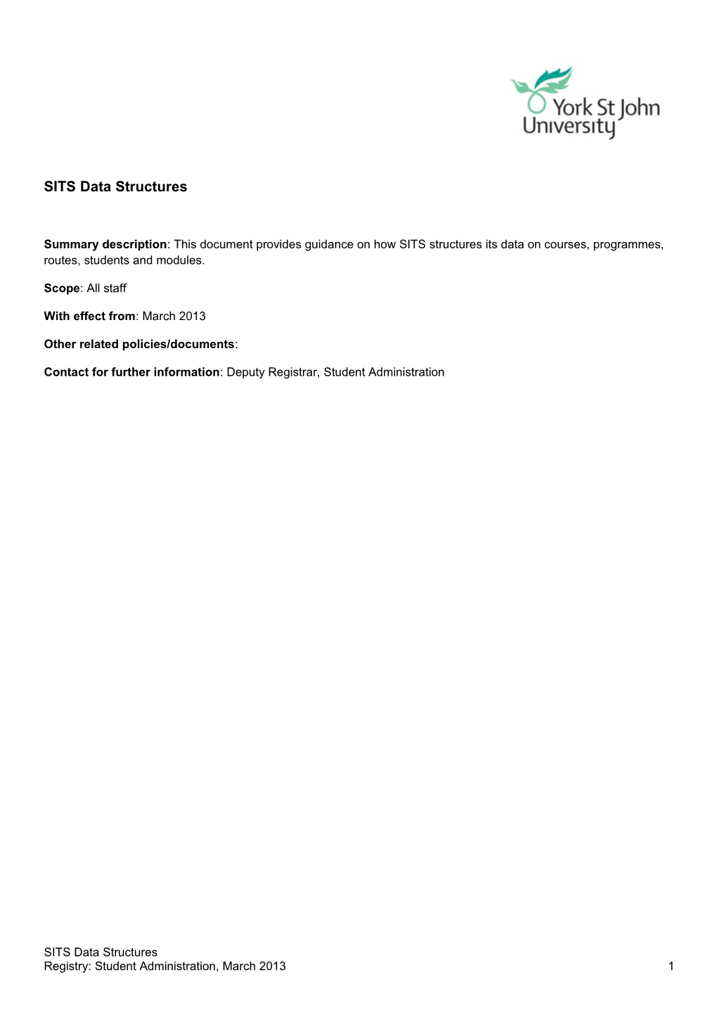 SITS Data Structures