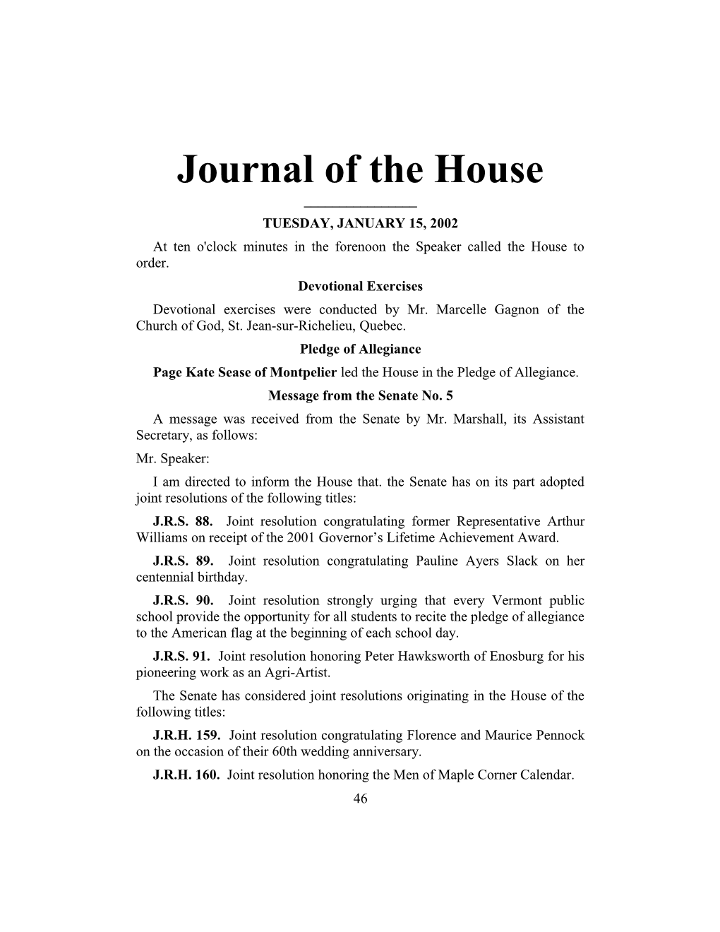 Journal of the House s3
