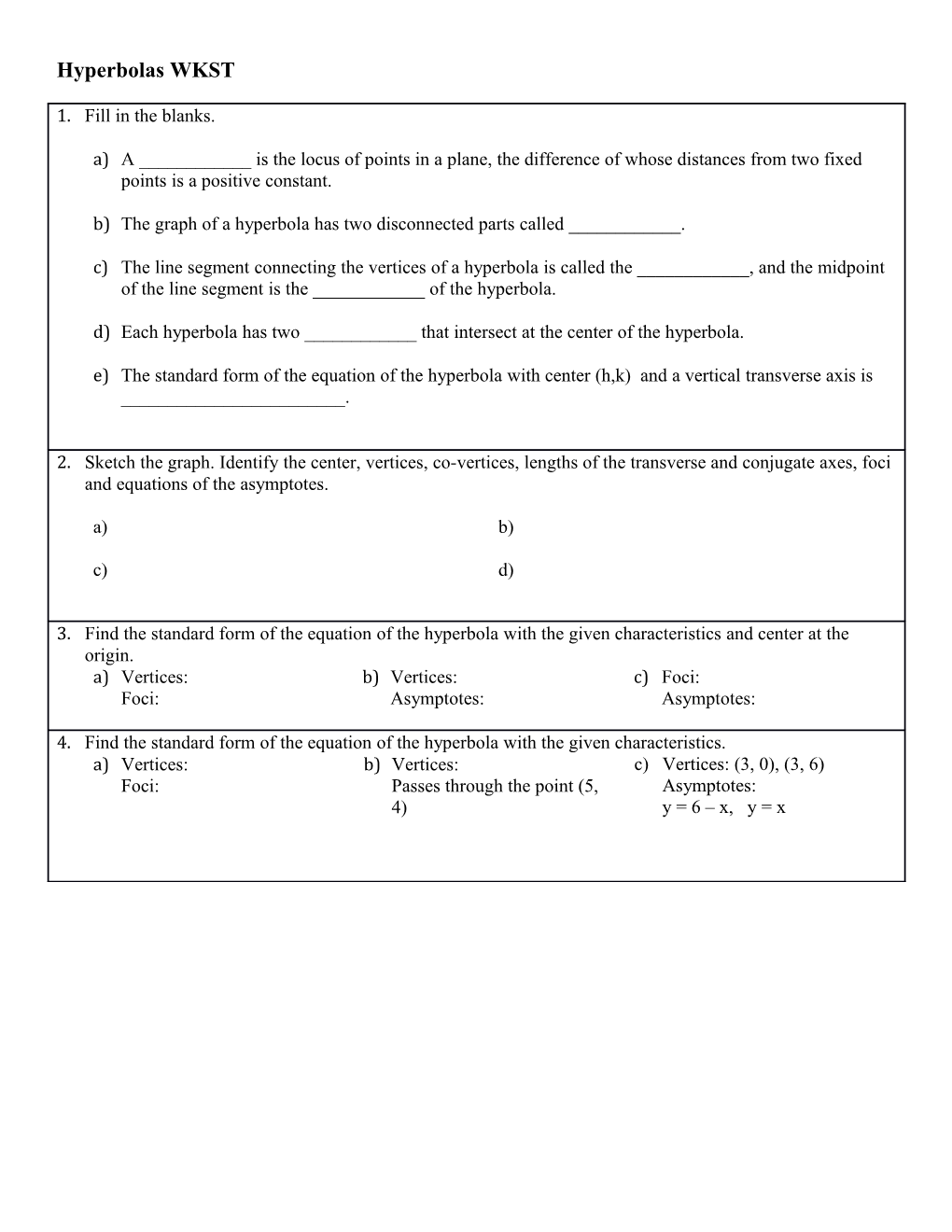 Hyperbolas WKST