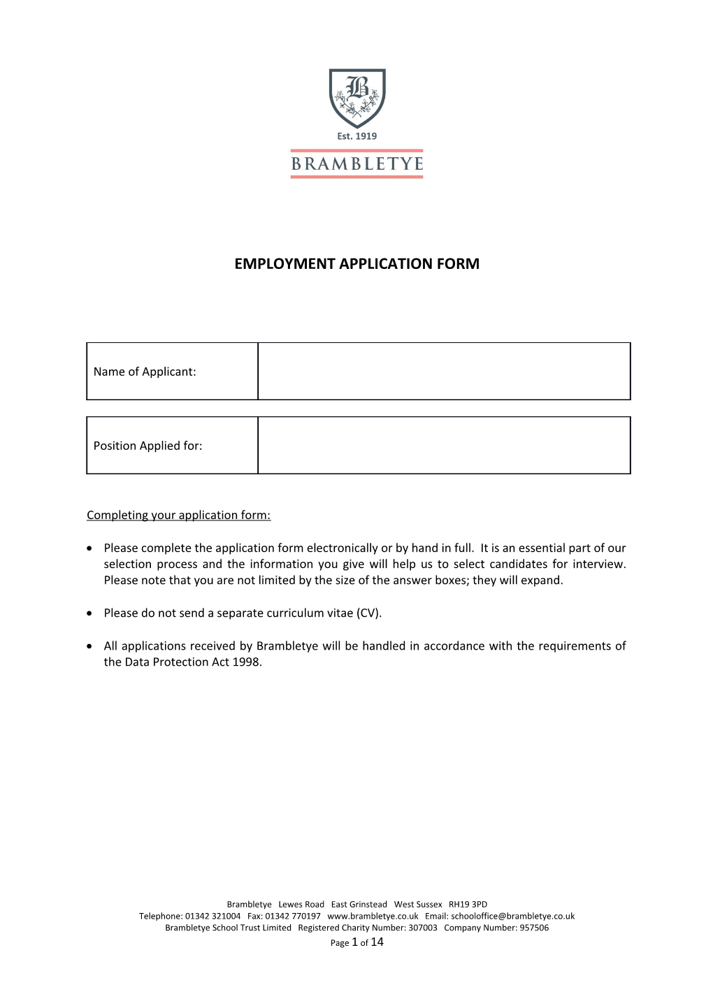 Employment Application Form s16
