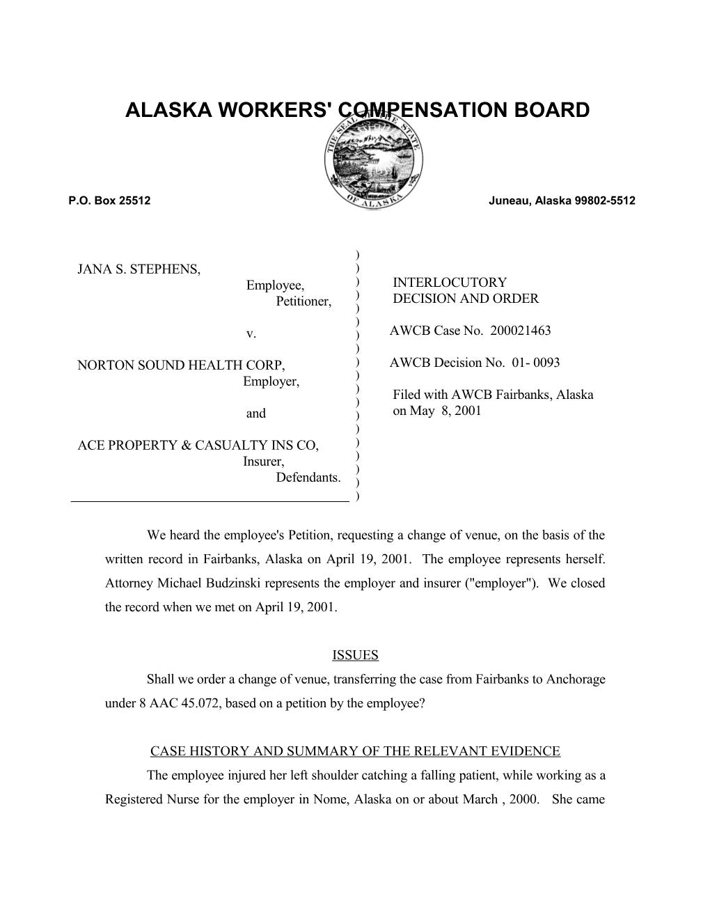 Alaska Workers' Compensation Board s31