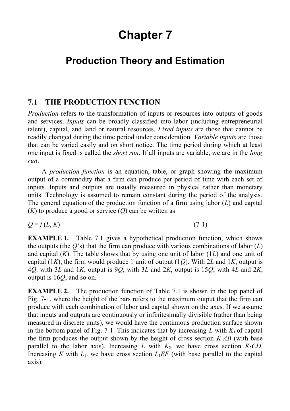 Production Theory and Estimation