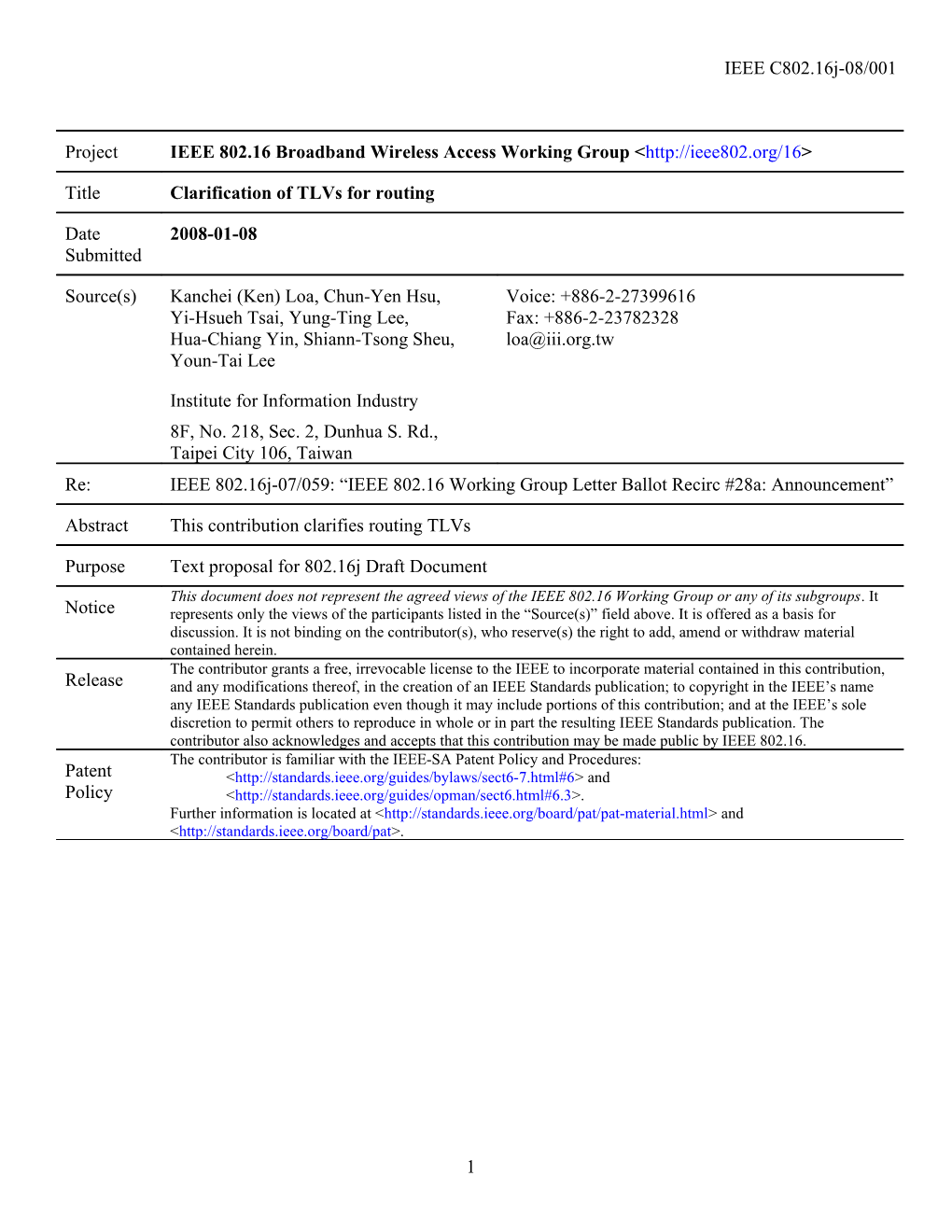 Clarification of Tlvs for Routing