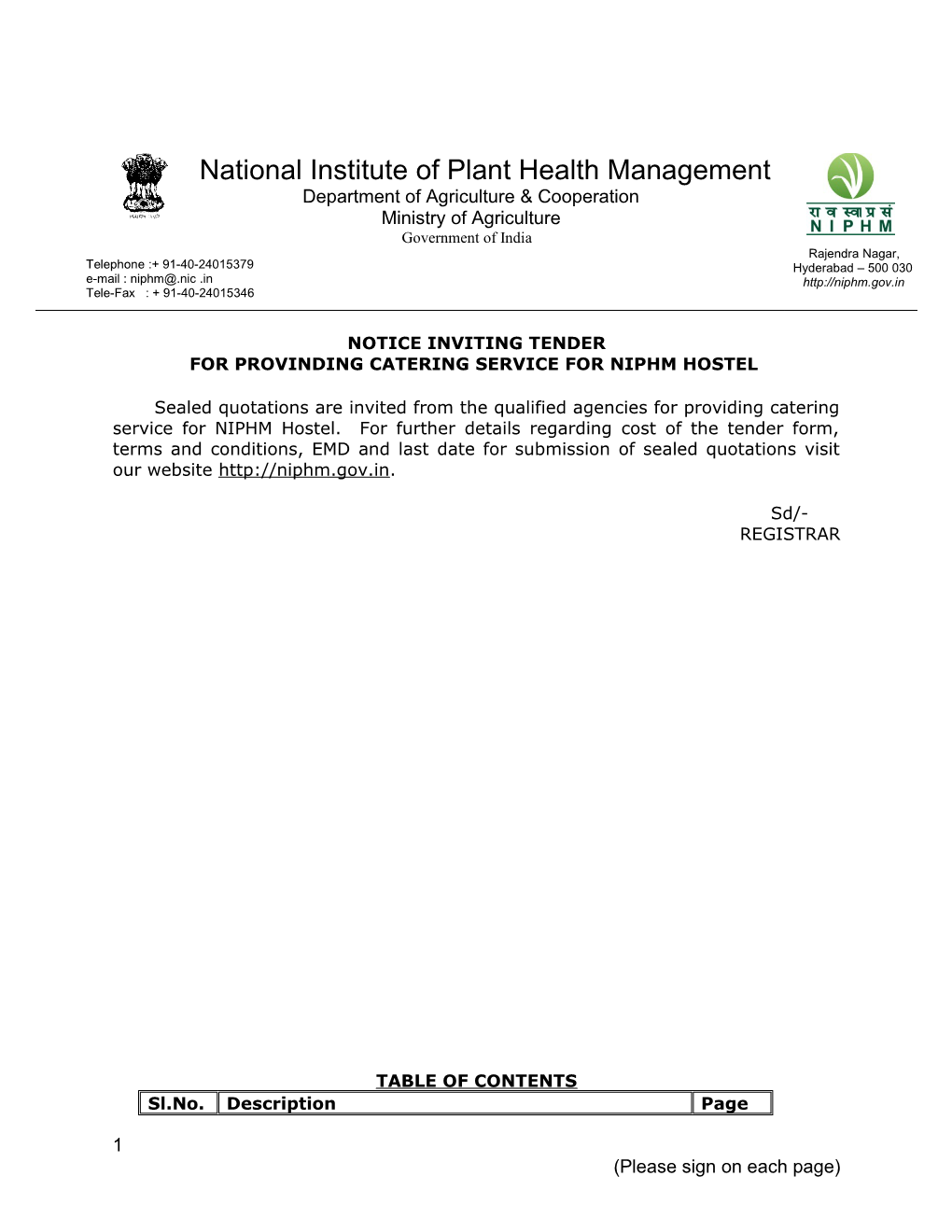 National Institute of Plant Health Management