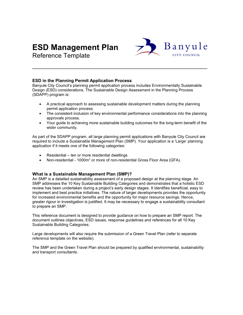 ESD in the Planning Permit Application Process