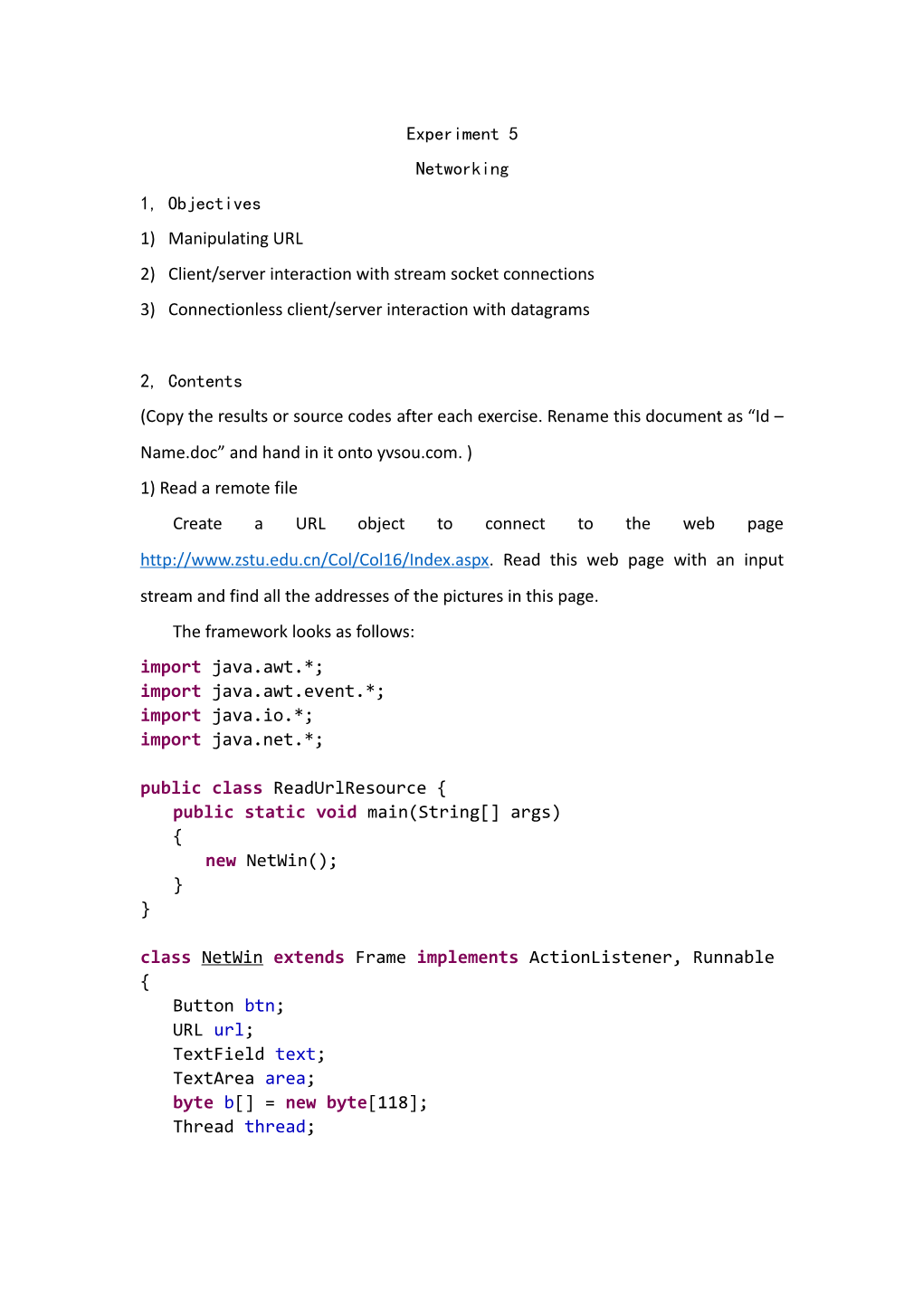 2) Client/Server Interaction with Stream Socket Connections