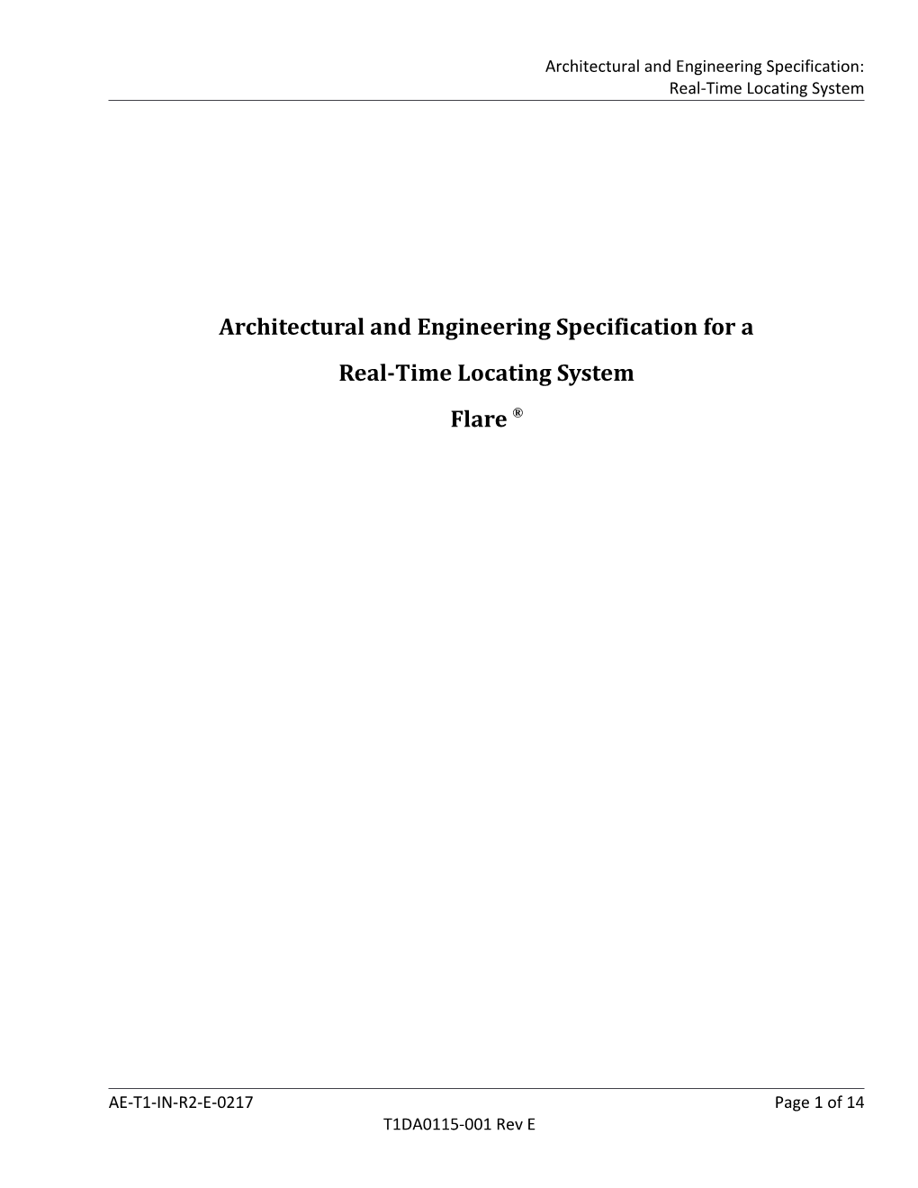 Architectural and Engineering Specification s1